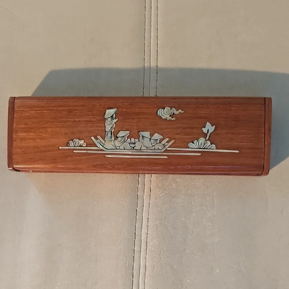 Wooden Pencil Box with Inlay